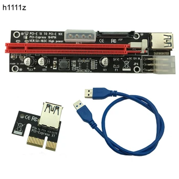 JAUNU 4pin 6pin SATA Barošanas PCI-Express Stāvvadu Kartes 60cm USB 3.0 Datu Kabelis, 1x uz 16x Stāvvada par Antminer Bitcoin Miner Ieguves
