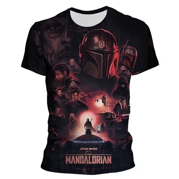 Jaunu Karstā pārdošanas 3D Druka bērnu T Krekls Star Wars Mandalorian T-krekls Vīriešiem, Sievietēm, Bērniem, Modes Topi, Zēns, Meitene Bērniem Gadījuma Atdzist Tees 1