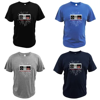 Kokvilnas Geek Nintendo T Krekls Video Spēli Tshirt Elpojošs, Augstas Kvalitātes Audums ES Lielums Pamata Camiseta 1