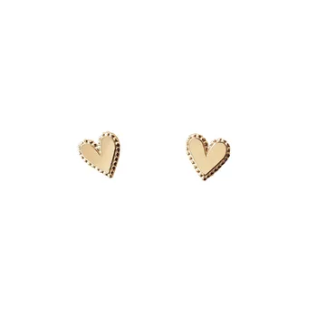 Kūka sirdis mini 925 sterling sudraba maiga mīlestība auskariem sieviešu 14 zelta pnompeņas smalkas rotaslietas brincos Piederumi