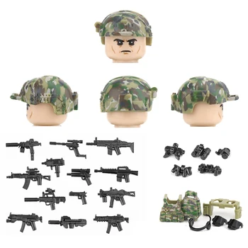 Militārā ASV Delta Spēku Karavīri Skaitļi Ķivere Celtniecības Bloki Armijas Īpašo Spēku Jungle MC Maskēties Ieročus Daļa Ķieģeļi Rotaļlietas 1