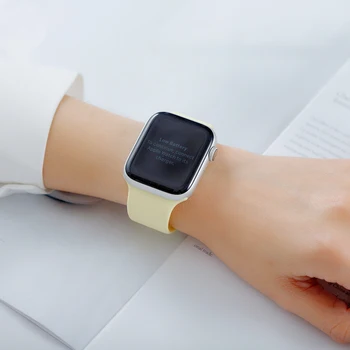 Mīksts Silikona Joslas Apple Skatīties 6 Sērijas SE 5 4 3 2 1 44mm 40mm Gumijas Watchband Siksnu iWatch 6 5 Smartwatch Piederumi 1