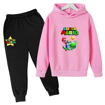 Super Mario - Bērnu Apģērbu pelēkā vārna Bikses Zēniem, Meitenēm, Apģērbu pelēkā vārna Teen Kostīmi Rudens Zēnu Spēles Anime Tērpus 1
