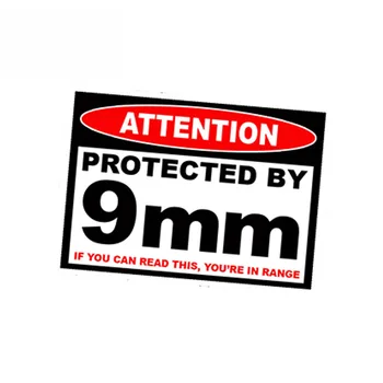 SZWL Aizsargāta 9 Mm Brīdinājuma Uzlīme Pistole Pistoli Gadījumā Droši Ammo Box 9mm Grozījums Auto Uzlīme Ūdensizturīgs Vinila Decal,13cm*9cm 1