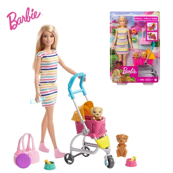 Sākotnējā Barbie Lelles Playset Blondu Lelli, Mājas Mēbeles, Rotaļlietas Meitenēm Maizes Šefpavārs un Vannas Piederumus, Rotaļlietas, Dāvanas Bērniem,