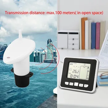 Ultraskaņas Tvertne Ūdens Līmeņa Indikators Metru Iekštelpu Āra Ūdens Sensora Mērīšanas Kontūru LCD 0-15m Mērīšanas Instrumenti Monitora