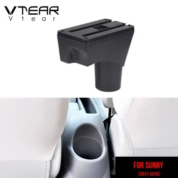 Vtear Par Nissan Sunny Versa auto roku balsts, ādas roku balsts usb uzglabāšanas kaste interjera centrā konsoles auto piederumi, 2012 1