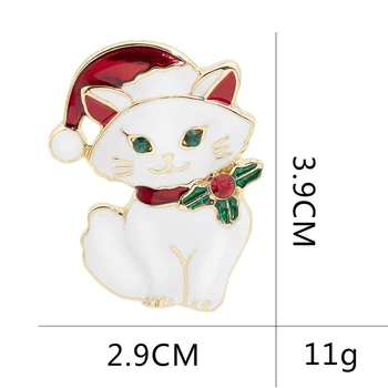 Ziemassvētku Gudrs Kaķis Broša Dzīvnieku Modes Smieklīgi Emaljas Atloks Pin Apkakles Adatas Broša Žetons Mugursoma Cepuri Piederumi