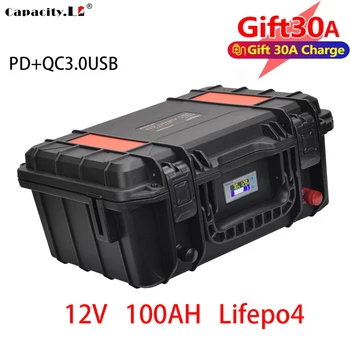 12V 150AH lifepo4 akumulatoru 100ah dzelzs litija ūdensizturīgs lādējams akumulators ar PD, kas ir BMS āra kempings car inverter motor 2