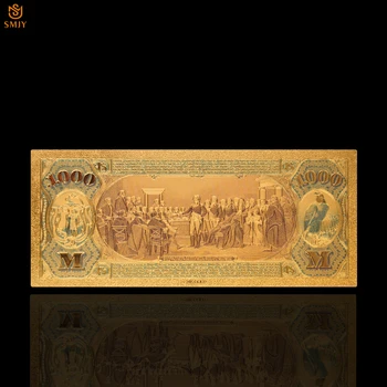 1875 MUMS Suvenīru Zelta Banknošu $1000 Dolāru Krāsa Zelta Pārklājumu Naudu Papīra Banknošu Kolekcijas 2