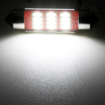 1PC Auto Spuldzes Interjera Lasīšanas Gaismas Licences numura zīmes apgaismojuma Lukturi C5W LED Canbus Vīt 31mm 36mm 39mm 41mm Balta 6000K Bezmaksas Kļūdas 2