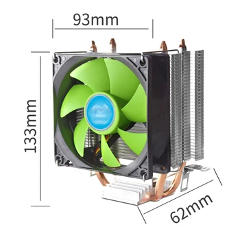 2 Heatpipes CPU Cooler Radiatoru Klusums PWM 4Pin Dzesēšanas Ventilators Intel LGA 1150 1151 1155 1200 1366 2011 AMD AM3 AM4 Ventilador 2