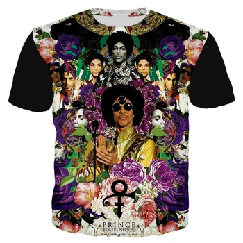 2019. gada Vasaras Mens Casual Tees Karstā Dziedātājs Prince T-krekls 3d Drukas Miglājs Vīriešiem/Sievietēm ar Īsām Piedurknēm O-veida kakla T krekls Unisex Topi 2