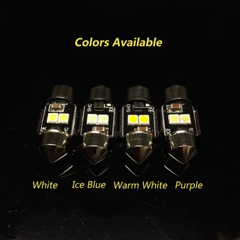 2GAB 28mm LED Vīt Lampas Spuldzes DE3021 Automašīnas salona Dome Kartes nolasīšana Saulessargam Iedomība Spogulis Gaismas Balta, violeta zila 2