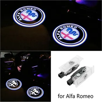 2gab Par Alfa Romeo 159 LED Auto Durvīm, Laipni Gaismas Projektors Logo Alfa Romeo 159 Mito Stelvio brera gleznu Giulietta Spider Giulia 2