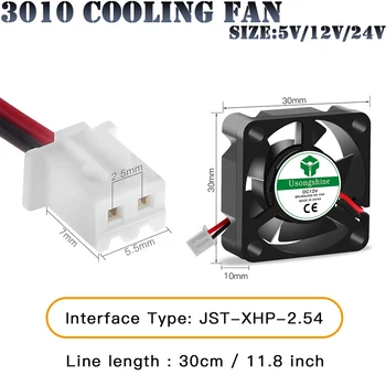 3D Pinter Daļas 3010 ventilators 30MM 30x30x10MM 5V, 12V 24V 2Pin DC Vēsāks Mazo Dzesēšanas Ventilatoru DIY Reprap Par j-galvas hotend 2