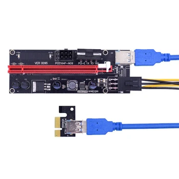 6 Gab. PCI-E Stāvvadu Karte USB 3.0 PCI-E Stāvvadu VER 009S Express 1X, lai 16XExtender pcie Stāvvadu Adapteri Kartes GPU Raktuvju Strādnieks 2