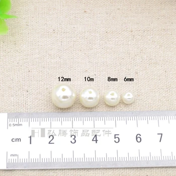 Apaļā ABS Imitācija Pērļu Krelles Baltas pērles amatniecības DIY Kāzu Bracele Pušķis Apdare Rotaslietas Atrast Piederumu 2