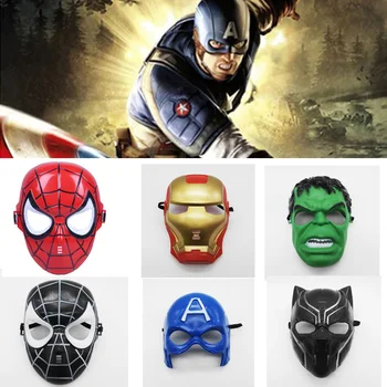 Brīnums Zirnekļcilvēka Dzelzs vīrs Pontons Captain America cos kostīmu PVC rīcības rotaļlietas attēls Modelis Rotaļlietas bērniem dzimšanas dienas ballīti cepures dāvanas 2