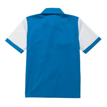 Cilvēks apģērbu rockabilly 50s 60s retro dizaina rock un roll, krekls, zils, balts ar īsām piedurknēm ropa camisa hemden chemise roupas izmēra 2