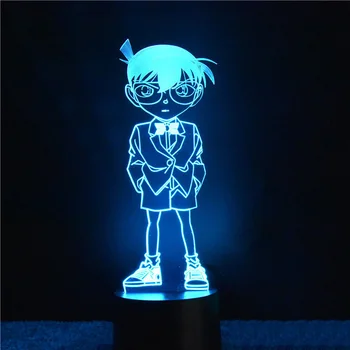 Conan 3D LED RGB Nakts Gaisma 7 Krāsu Maiņa Galda Gaismas Darbības Rādītāji 2244 Bērni Mājās Ziemassvētku Rotaļlietas 2