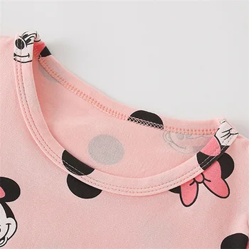 Disney Minnie Mouse Baby Girl Apģērbu Princese Kleitas Bērnu Gudrs Apaļu Kakla Long Piedurknēm Punkti Tutu Krekls Rudens Wear 2