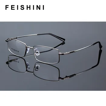 Feishini 2022 Taisnstūra Brilles Rāmis Sievietēm, Optiskās Brilles, Rāmis Vīriešu Briļļu ietvaru Vīriešu Atmiņas metāla kāju Brilles 2