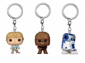 FUNKO Funko pop Star Wars Skywalker Lūkas Chubacca R2-D2 Robots Keychain Kulons Cute Rotaļlietas Ziemassvētku Pieaugušajiem, Bērniem, POP 2