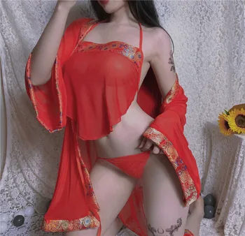 Gulta Aizraušanās ir piemērotas Sieviešu Seksīga Apakšveļa, Apģērbs Kimono Bellyband Vienotu Iedomātā Sexy Kostīmi Gudrs Cos Uzvalks Japāņu Anime Cosplay 2
