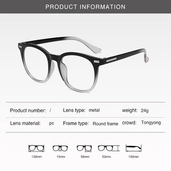 Ir 2021. Vintage Brilles Sieviešu, Vīriešu Kārtas Skaidrs, Brilles, Optiskās Brilles Rāmis Melns Briļļu Ietvaru Unisex Anti Zilās Gaismas 2