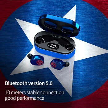Jauns Brīnums TWS Bluetooth 5.0 Austiņas Lādēšanas Box Bezvadu Austiņas Stereo Sporta Ūdensizturīgs Earbuds, Austiņas ar Mikrofonu 2