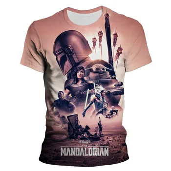 Jaunu Karstā pārdošanas 3D Druka bērnu T Krekls Star Wars Mandalorian T-krekls Vīriešiem, Sievietēm, Bērniem, Modes Topi, Zēns, Meitene Bērniem Gadījuma Atdzist Tees 2