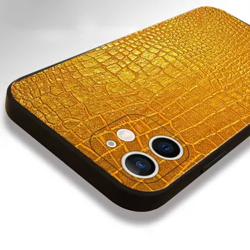Luksusa Krokodils Modelis Mobilo Tālruni Gadījumā, iPhone 11 Pro 12 13 Mini XR X 7 8 6 6S Plus XS Max 5 5S SE 2020 Mobilo Telefonu Vāciņu 2