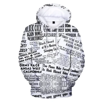 Modes Desgn 3D Hoody Laikraksta Krekls Sievietēm, Vīriešiem Drukāt Bērniem Gadījuma garām Piedurknēm Tautas sporta Krekli Hip Hop Radošo Outwear 2