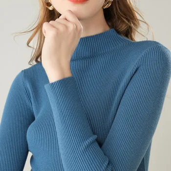 MRMT 2022 Jauns džemperis sievietēm pusi augstas apkakles, garas piedurknes brīvs džemperis jaka Sieviešu džemperi Topi, džemperi sievietēm 2