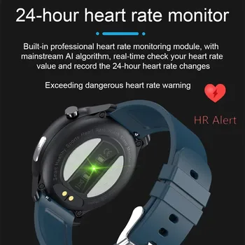New Smart Skatīties E80 Vīrieši Sievietes Temperatūras Mērījumu IP68 Ūdensnecaurlaidīga PPG+EKG Sirds ritma Monitors Fitnesa Tracker Smartwatch 2
