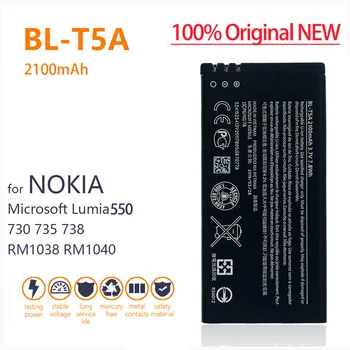 Oriģināla BL-T5A Akumulatoru Microsoft Nokia Lumia 550 730 735 738 RM1038 RM1040 2100mAh Tālrunis Jaunas Baterijas+Izsekošanas numuru 2
