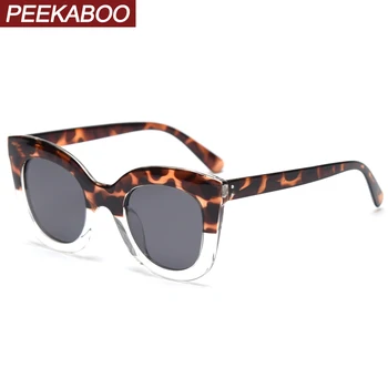 Peekaboo uv400 lielo rāmi saulesbrilles sieviešu polarizētās leopard brūna TR90 vintage dāmas, saules brilles cat eye 2022 pelēks zaļš 2