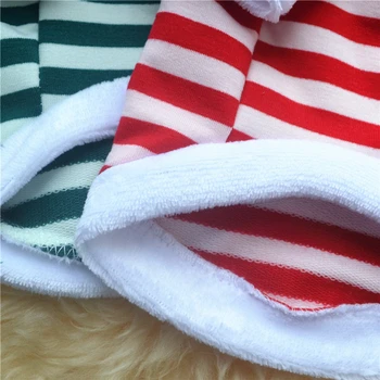 Plīša Ziemassvētku Suņu Kostīms, Sarkans Zaļš Svītrainām Gudrs Chihuahua Drēbes, Ziemas Mazajiem Suņiem Džemperis Mājdzīvnieku Apģērbu Sfinksa Kaķis Džemperis 2