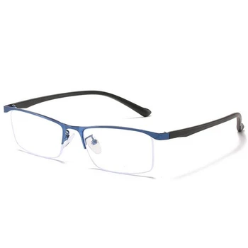 Puse Kadra Laukumā Tuvredzība Brilles Gatavās Metāla Anti-zila Gaisma Recepšu Brilles Dioptriju 0 -0.5 -1.0 -1.5, Lai -6.0 2