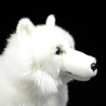 Simulācijas Suņu Lelle Gudrs Samoyed lelle Reālajā Dzīvē Dzīvnieku Baltais Suns Pildījumu Plīša Rotaļlieta Modelis Bērniem, Bērniem, Dāvana, Oriģināls 2
