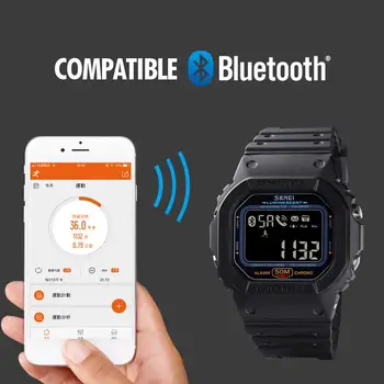 SKMEI Smartwatch Skatīties Vīrieši Bluetooth Elektronisko Sporta Pulksteņi Vīriešu Pedometrs Kaloriju Tracker Par Huawei Iphone Reloj Inteligente 2