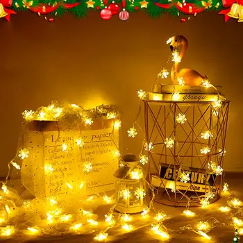 Sniegpārslas LED Gaismas Stīgu Priecīgus Ziemassvētku rotājums Mājās Ziemassvētku Rotājumu Laimīgu Jauno Gadu 2022 Navidad Noel Dāvanas 2