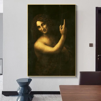 Svētais Jānis Kristītājs Audekla, Gleznas pie Sienas, Mākslas Plakāti Un Izdrukas Leonardo da Vinči Slavenās Klasiskās Mākslas Bildes 2