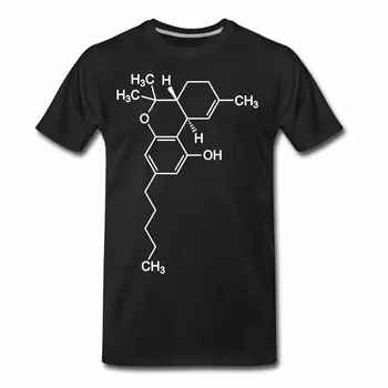 Tetrahidrokanabinola THC Molekulas Ķīmija Vīriešu Premium T-Krekls 2