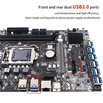 TISHRIC B250C BTC 12 Ports USB Ieguves Mātesplate Atbalsta L GA1151 CPU USB3.0 līdz PCI-E 16X B250 BTC Ieguves Mašīnas, Mātesplates 2