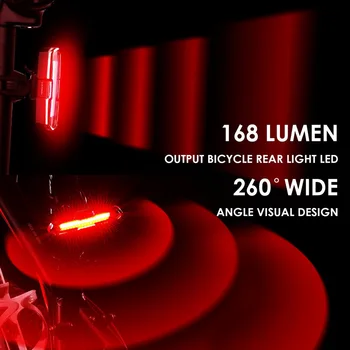 Velosipēds Astes Gaismas Ultra Spilgti Velosipēds Gaismas USB Uzlādējams LED Velosipēda Aizmugurējās Gaismas 5 Gaismas Režīmā priekšējie Lukturi ar Sarkans + Zils 2