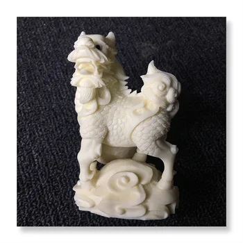 Vienu pāri Ķīnas Labvēlīgs, Kirin statuja，White modernās mākslas skulptūru，High-end mājas apdare figūriņas，Auto talismans 2
