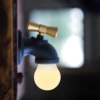 Vintage, Retro Stila USB Lādējamu Smart Balss Kontroles Krāns, Krāna Lampas LED Nakts Gaisma Sienas Apgaismojuma Lampas Gultas Priekšnams 2