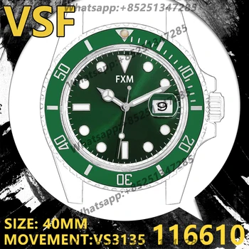 Vīriešu Automātisko, Mehāniskās Top Luksusa Zīmolu Diver Watch 116610 NOOB VSF 40mm 1:1 904L AAA Replica Super Klons Sporta Labs Pulkstenis 2